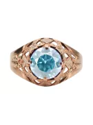 Originální vinobraní 14K produkt s růžovým zlatým akvamarínovým kroužkem vinobraní unikátní VRC080R